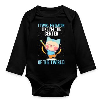Stabdänzerin Design für Majorette - Baby Bio-Langarm-Body - Schwarz - Vorne