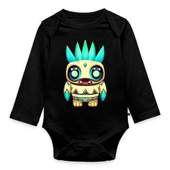 KiddyTikki - Body Bébé bio manches longues - noir - Devant