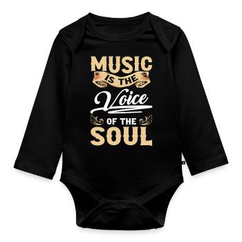 Straßenmusiker Instrument Stadtmusiker Entertainer - Baby Bio-Langarm-Body - Schwarz - Vorne