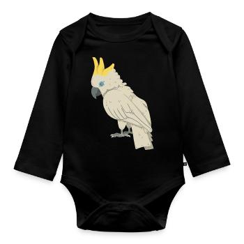 Kakadu - Baby Bio-Langarm-Body - Schwarz - Vorne