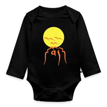 Free Tibet in tibetisch " Bod = Tibet " Freiheit - Baby Bio-Langarm-Body - Schwarz - Vorne