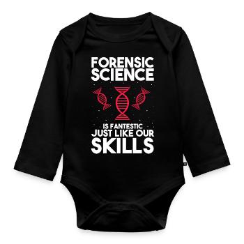 Gerichtsmediziner und Forensischer Analyst - Baby Bio-Langarm-Body - Schwarz - Vorne