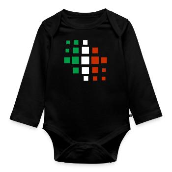 Drapeau de l’Italie Drapeau italien Vintage Look vieilli - Body Bébé bio manches longues - noir - Devant