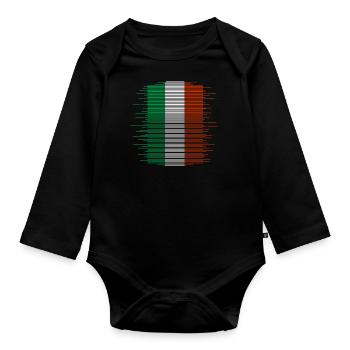 Drapeau de l’Italie Vintage Drapeau italien Look vieilli - Body Bébé bio manches longues - noir - Devant