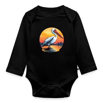 Pelican - Organic Longsleeve Baby Bodysuit - black - Front