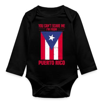 Puerto Rico Flagge | Puerto Ricaner Geschenkideen - Baby Bio-Langarm-Body - Schwarz - Vorne