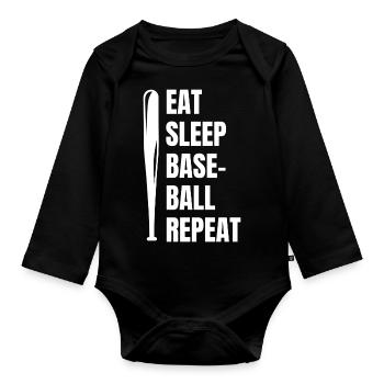Baseball Baseball Team Baseball Player Baseballer - Organic Longsleeve Baby Bodysuit - black - Front