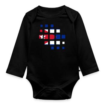 Kuba Flagge Karibik Urlaub Cuba Reise Havanna - Baby Bio-Langarm-Body - Schwarz - Vorne