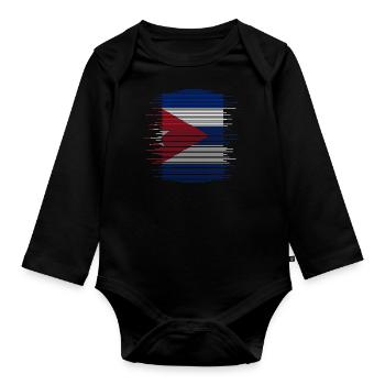 Kuba Flagge Karibik Urlaub Cuba Reise Havanna - Baby Bio-Langarm-Body - Schwarz - Vorne