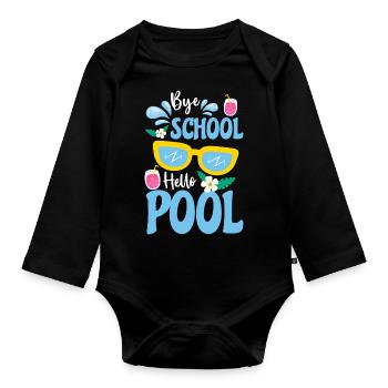Pool Pool Party Erholung - Baby Bio-Langarm-Body - Schwarz - Vorne
