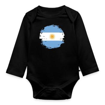 Argentina Flag South America Argentine Flag - Organic Longsleeve Baby Bodysuit - black - Front