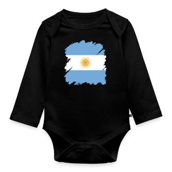 Argentina Flag South America Argentine Flag - Organic Longsleeve Baby Bodysuit - black - Front