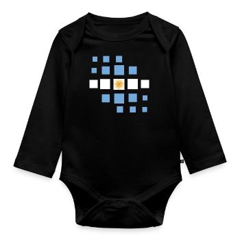 Argentina Flag South America Argentine Flag - Organic Longsleeve Baby Bodysuit - black - Front
