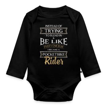 Piste de moto Piste Fils - Body Bébé bio manches longues - noir - Devant
