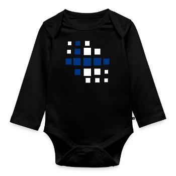 Finlande Drapeau Suomi Drapeau finlandais utilisé Look - Body Bébé bio manches longues - noir - Devant