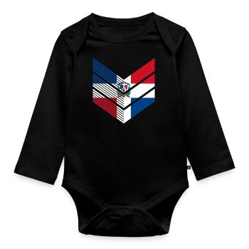 Dominican Republic Flag Dom Rep Flag Travel - Organic Longsleeve Baby Bodysuit - black - Front