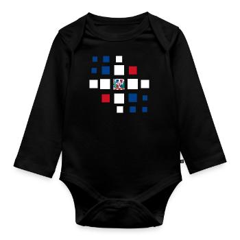 Dominican Republic Flag Dom Rep Flag Travel - Organic Longsleeve Baby Bodysuit - black - Front