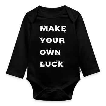 Make your own luck - Baby Bio-Langarm-Body - Schwarz - Vorne
