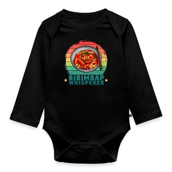 Bibimbap Rice Gerischt Korean Cuisine Saying - Organic Longsleeve Baby Bodysuit - black - Front