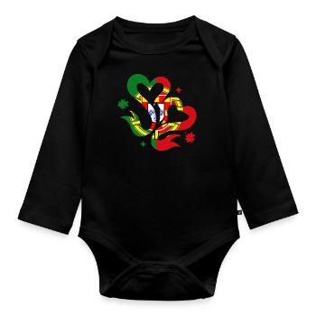 Portugal Drapeau Utilisé Look Drapeau Portugais - Body Bébé bio manches longues - noir - Devant