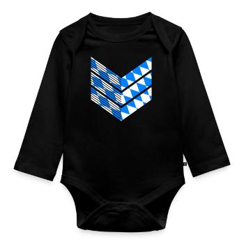 Bavaria Flag Used Look Bavarian Flag Vintage - Organic Longsleeve Baby Bodysuit - black - Front