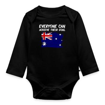 Drapeau de l’Australie sous le drapeau australien - Body Bébé bio manches longues - noir - Devant