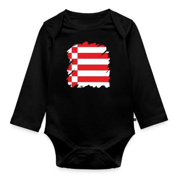 Bremen Flag Bremen Flag - Organic Longsleeve Baby Bodysuit - black - Front
