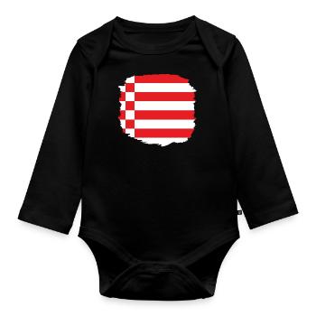 Bremen Flag Bremen Flag - Organic Longsleeve Baby Bodysuit - black - Front