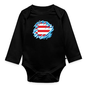Bremen Flag Bremen Flag - Organic Longsleeve Baby Bodysuit - black - Front
