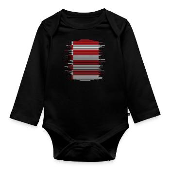 Bremen Flagge Bremer Fahne - Baby Bio-Langarm-Body - Schwarz - Vorne