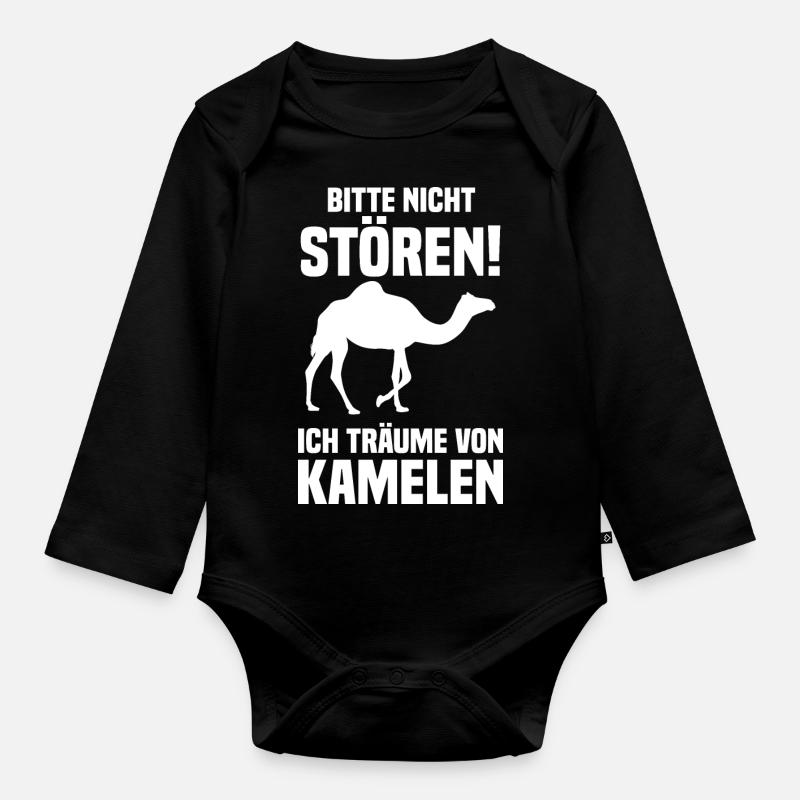 Kamel - Baby Bio-Langarm-Body - Schwarz