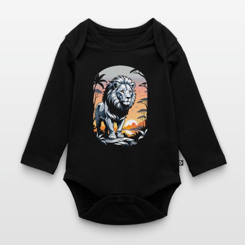 Leone, cucciolo di leone e giungla Body ecologico per neonato a manica lunga