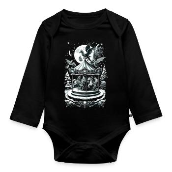 Mythical Holiday Carousel Fantasy Creature - Baby Bio-Langarm-Body - Schwarz - Vorne