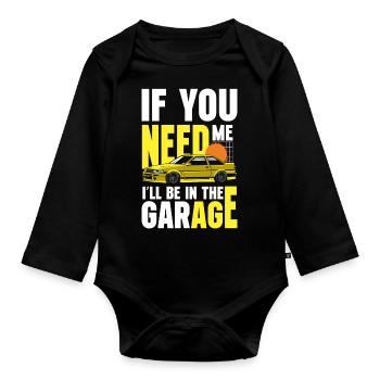 Tuning Racing Cars - Organic Longsleeve Baby Bodysuit - black - Front