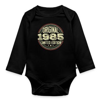 1985 Birthday Parties, ein legendärer Jahrgang - Baby Bio-Langarm-Body - Schwarz - Vorne