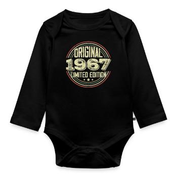 1967 Birthday Parties, A Legendary Vintage - Organic Longsleeve Baby Bodysuit - black - Front