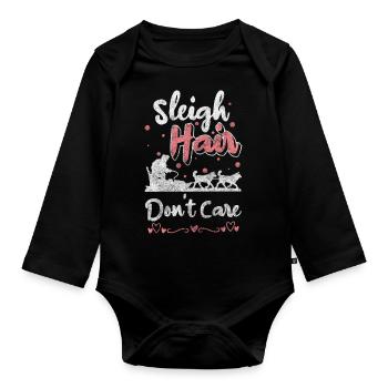 Sledding Snow Luge Holiday - Organic Longsleeve Baby Bodysuit - black - Front
