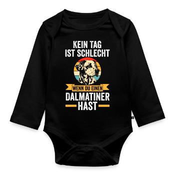 Hund Dalmatiner - Baby Bio-Langarm-Body - Schwarz - Vorne
