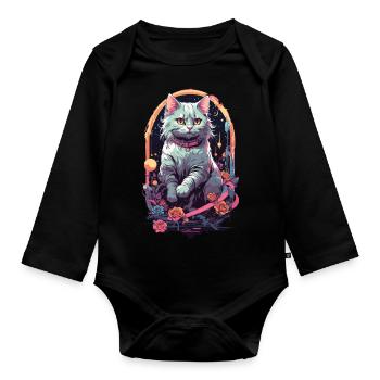 Design de chat Pastel gothique pour E-Girls - Body Bébé bio manches longues - noir - Devant