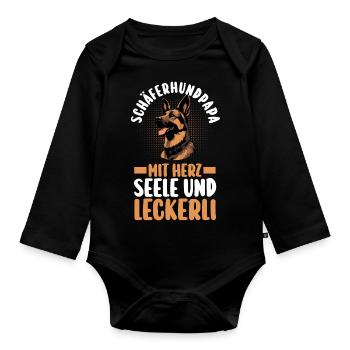Hund Deutscher Schäferhund - Baby Bio-Langarm-Body - Schwarz - Vorne