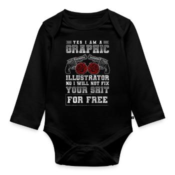 Designer Hobby Peintre Design - Body Bébé bio manches longues - noir - Devant