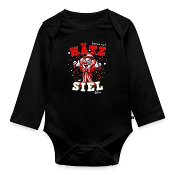 Eifler Karneval Clown Alaaf Herz Seele Konfetti - Baby Bio-Langarm-Body - Schwarz - Vorne
