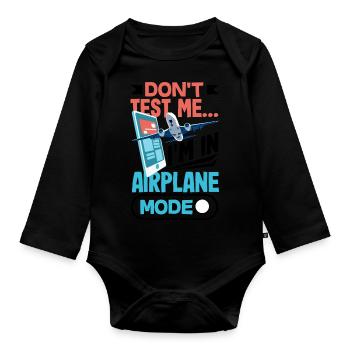 Don't Test Me Disconnecting - Baby Bio-Langarm-Body - Schwarz - Vorne