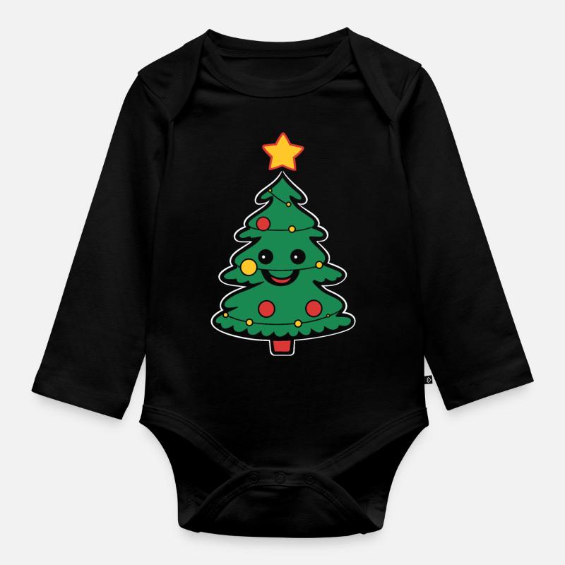 Petit sapin de noel - Body Bébé bio manches longues - noir