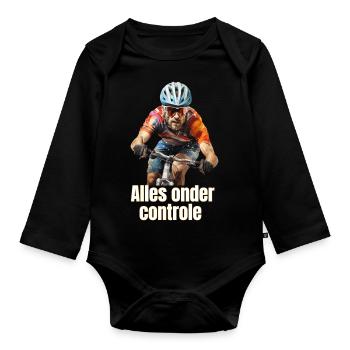 Alles unter Kontrolle. Fan des Radfahrens! - Baby Bio-Langarm-Body - Schwarz - Vorne