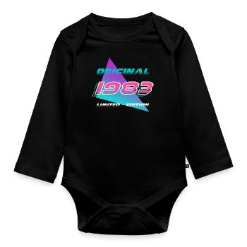 Limited Edition Geburtstag Party Jahrgang 1983 - Baby Bio-Langarm-Body - Schwarz - Vorne