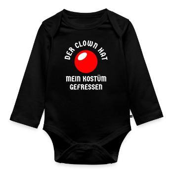 Kein Kostüm lustig Clown Kostüm gefressen Nase rot - Baby Bio-Langarm-Body - Schwarz - Vorne