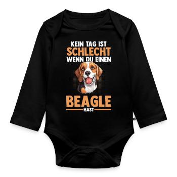 Chien Beagle - Body Bébé bio manches longues - noir - Devant
