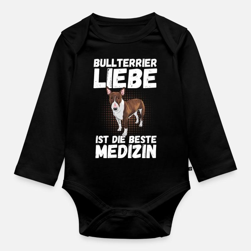 Chien Bull Terrier - Body Bébé bio manches longues - noir