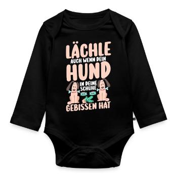Chien Propriétaire De Chien Propriétaire De Chien Motif Chiens - Body Bébé bio manches longues - noir - Devant